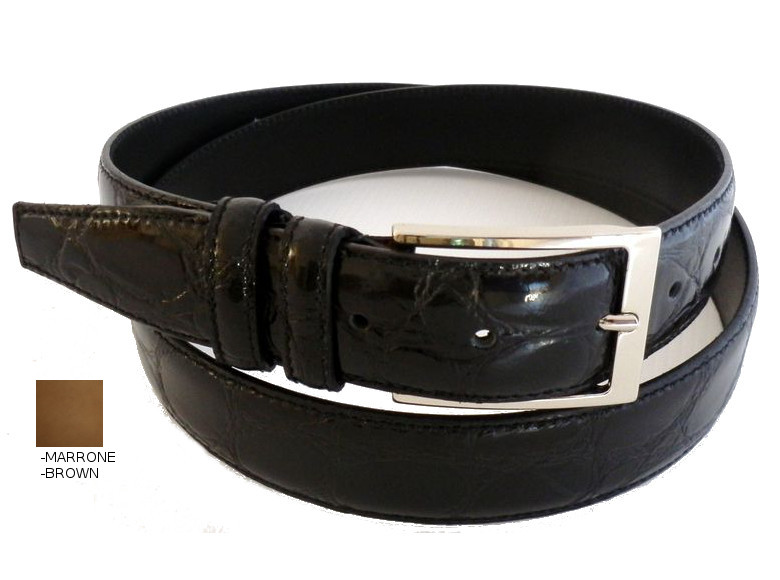 Cintura in vitello stampato - marrone - mm35